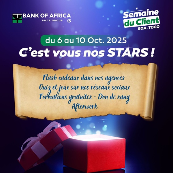 Semaine Internationale du Client 2025 :BOA-TOGO célèbre ses clients du 6 au 10 octobre